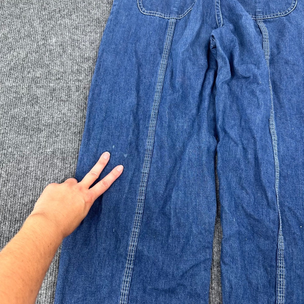 90s Vtg Laurenté Denim Utility Pants 25 High Waist Cinched Ankle Blue Casual - Picture 7 of 13